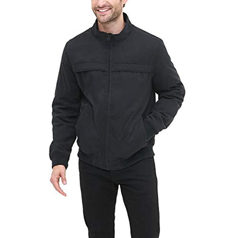 Dockers Synthetic Microtwill Golf Bomber Jacket in Black for Men - Save ...