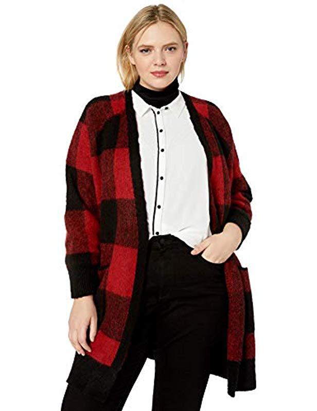 buffalo plaid cardigan plus size