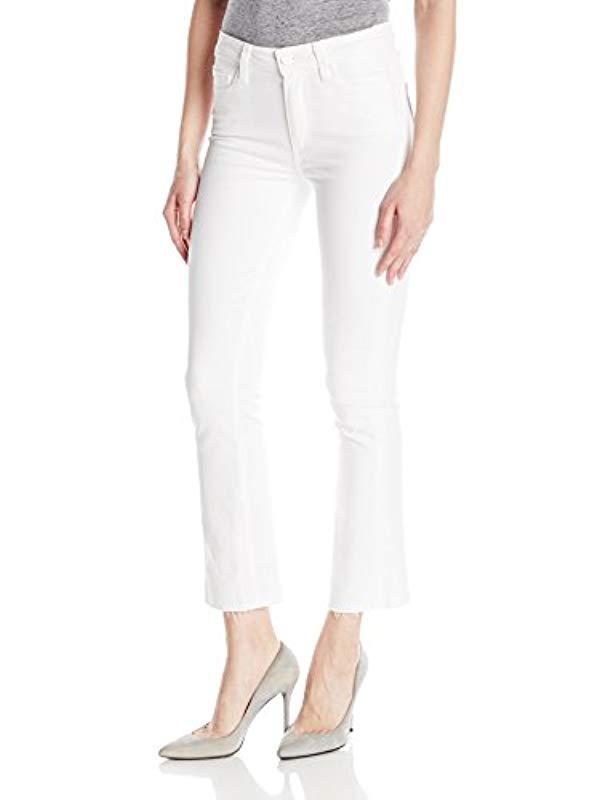PAIGE Colette Crop Flare Jeans W/raw Hem in White Lyst