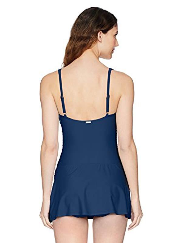 Ellen Tracy Skirted One piece Swimsuit Bathingsuit In Blue Save 71 