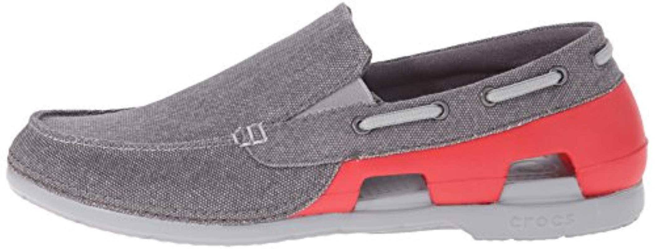 Crocsâ¢ Beach Line Canvas M Boat Shoe in Gray for Men - Lyst