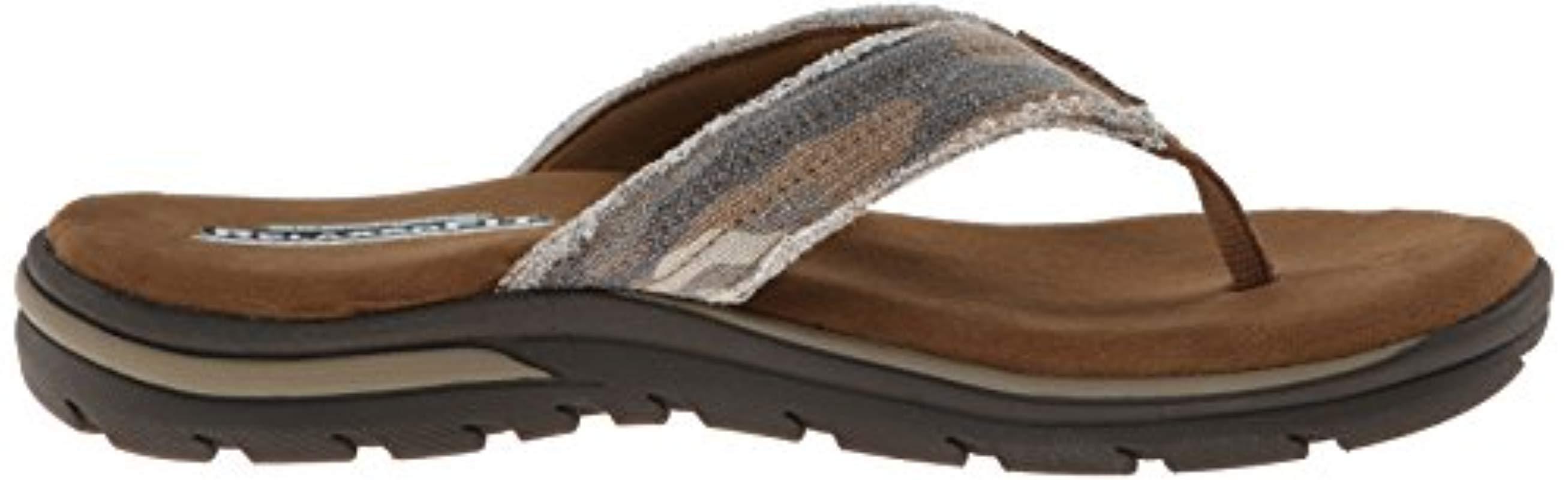 Skechers Canvas Supreme Bosnia, Flip Flops in Brown for Men - Lyst