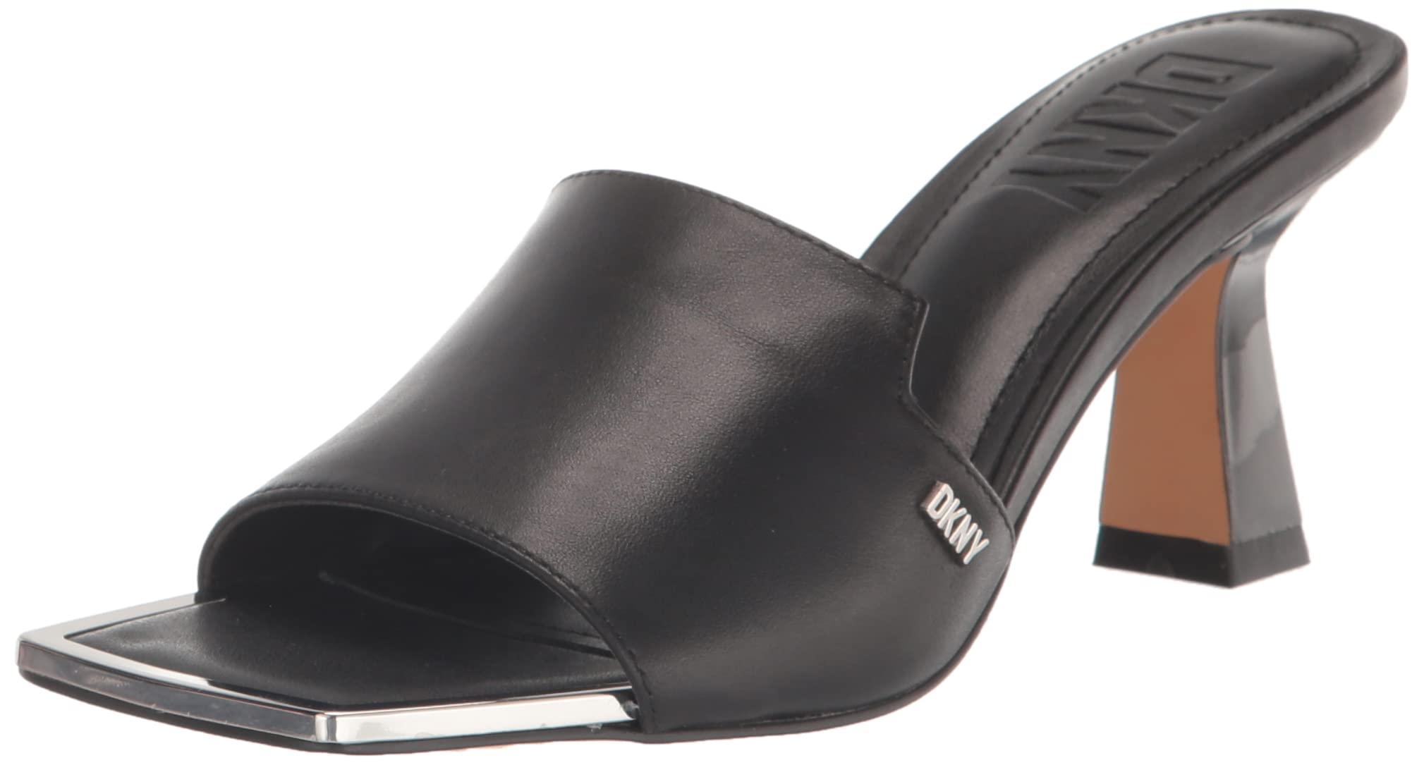 DKNY Block Heel Square Toe Kailyn-sandal Mule Heeled in Black | Lyst