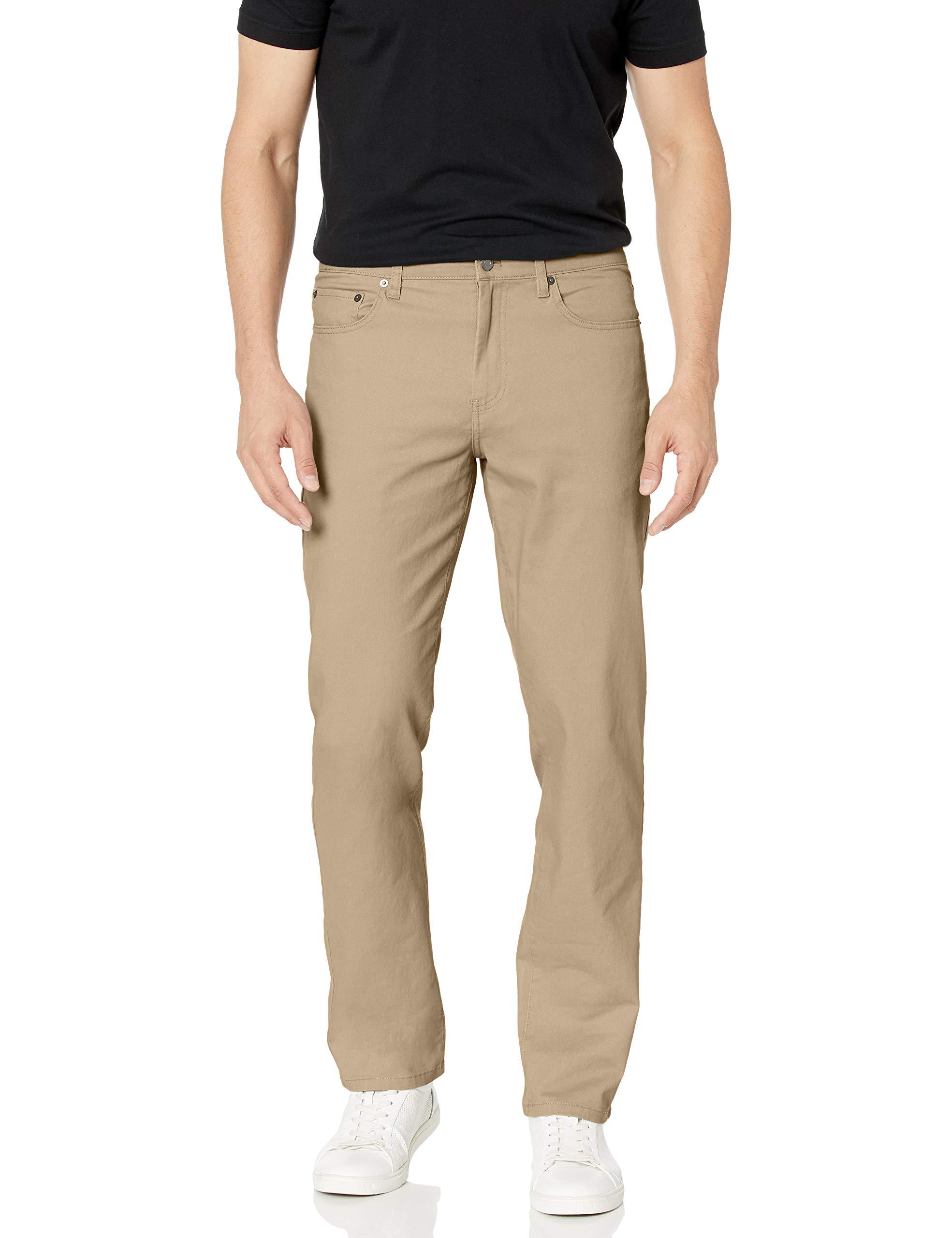 Amazon Essentials Straight-fit 5-pocket Stretch Twill Pant in Khaki ...