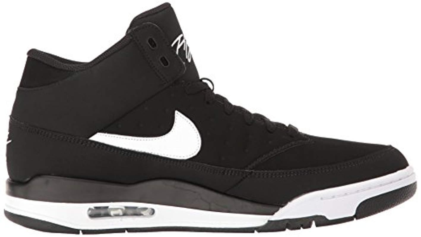 Nike Leather Air Flight Classic Basketball Shoe in Black/White (Black ...