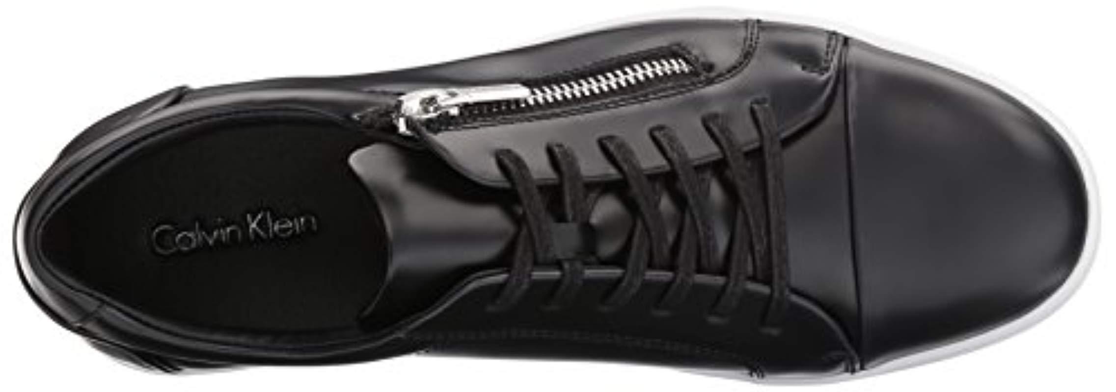 Calvin Klein Ibrahim Box Leather in Black for Men - Lyst