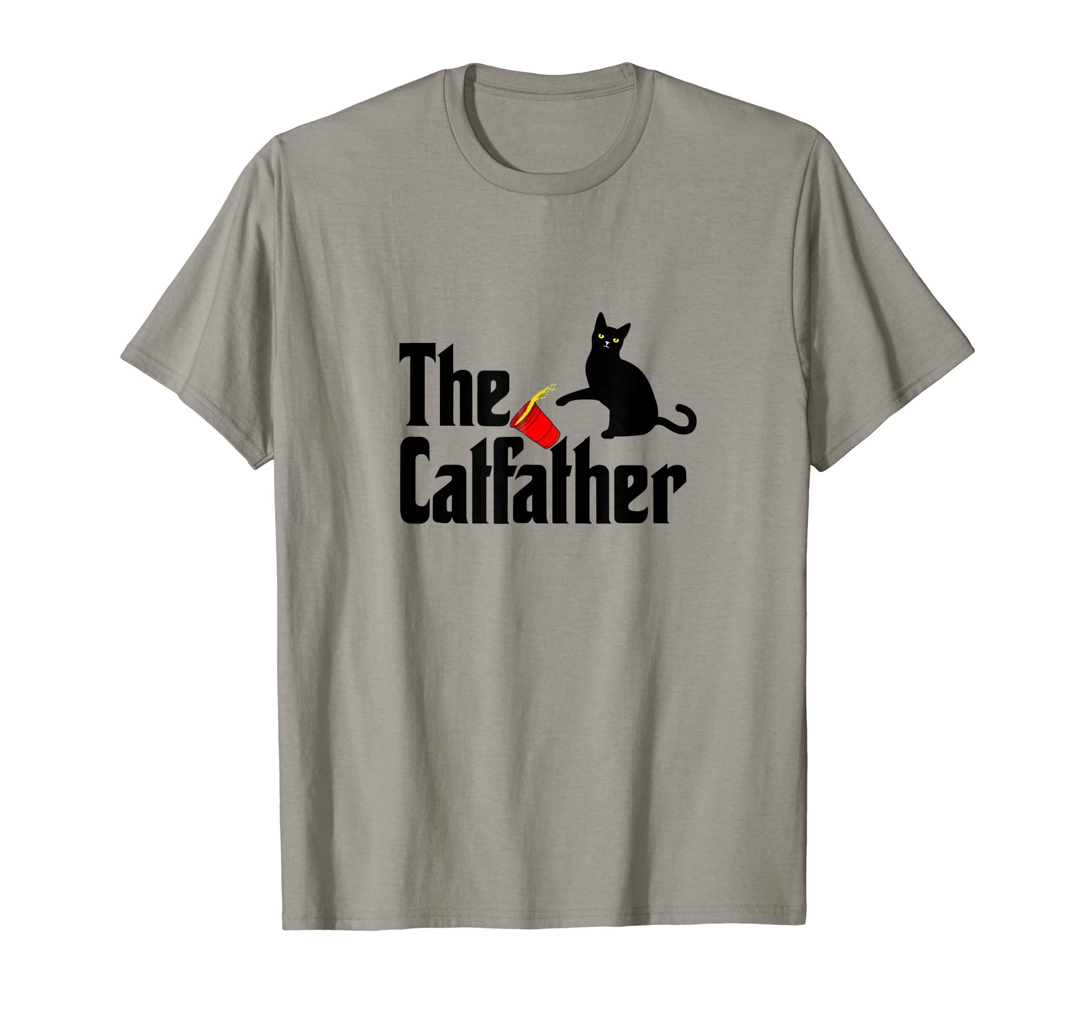 Caterpillar Black Cat Shirt: The Catfather Meow Kitty Funny Cats Dad T ...
