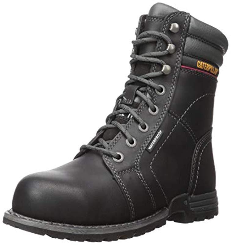 Caterpillar Leather Echo Waterproof Steel Toe Boot in Black Save 33