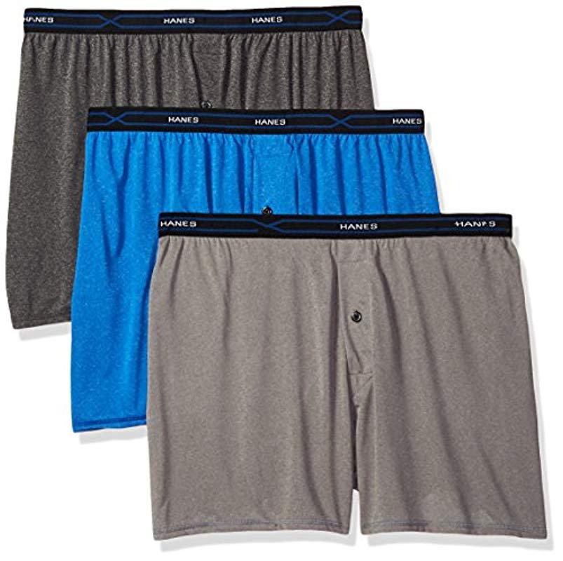 Hanes 3pack Xtemp Lightweight Boxer in Blue for Men Lyst