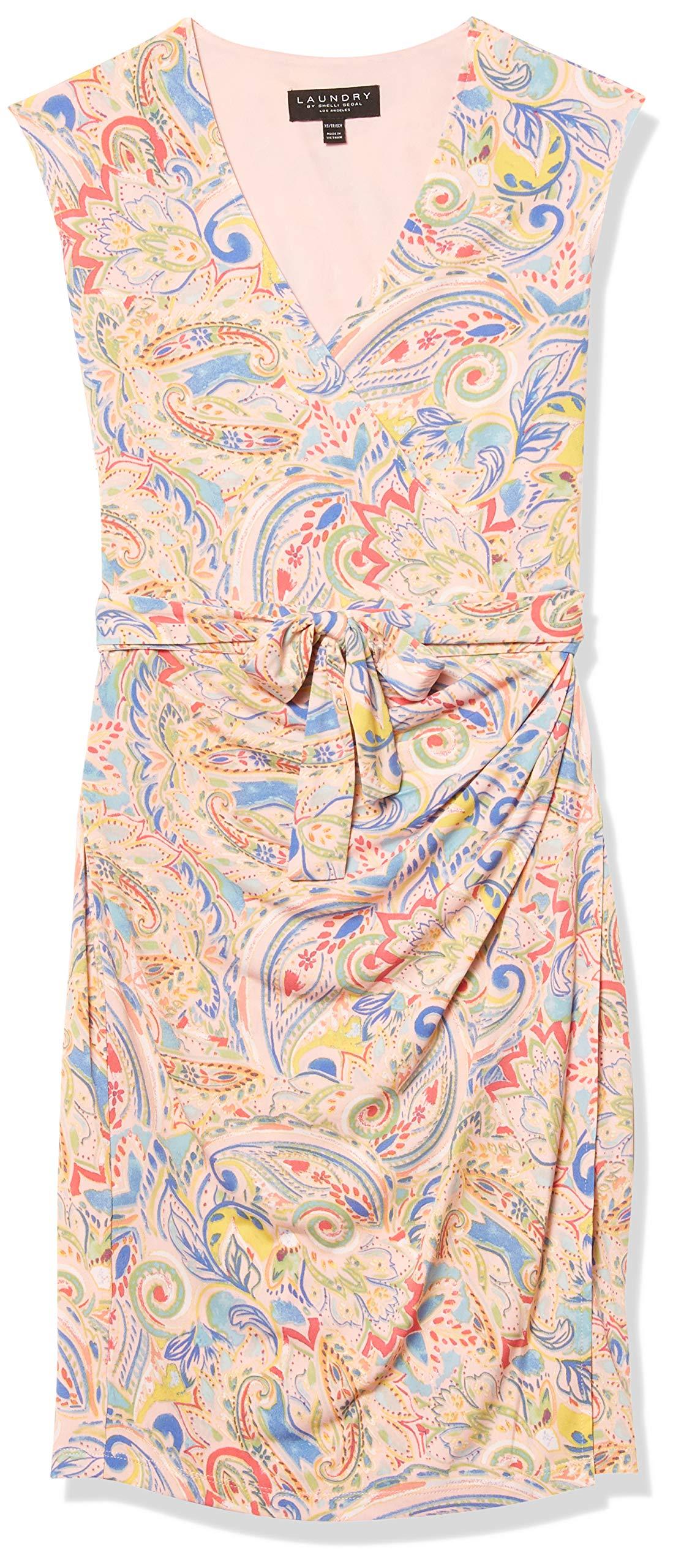 faux wrap detail tank dress