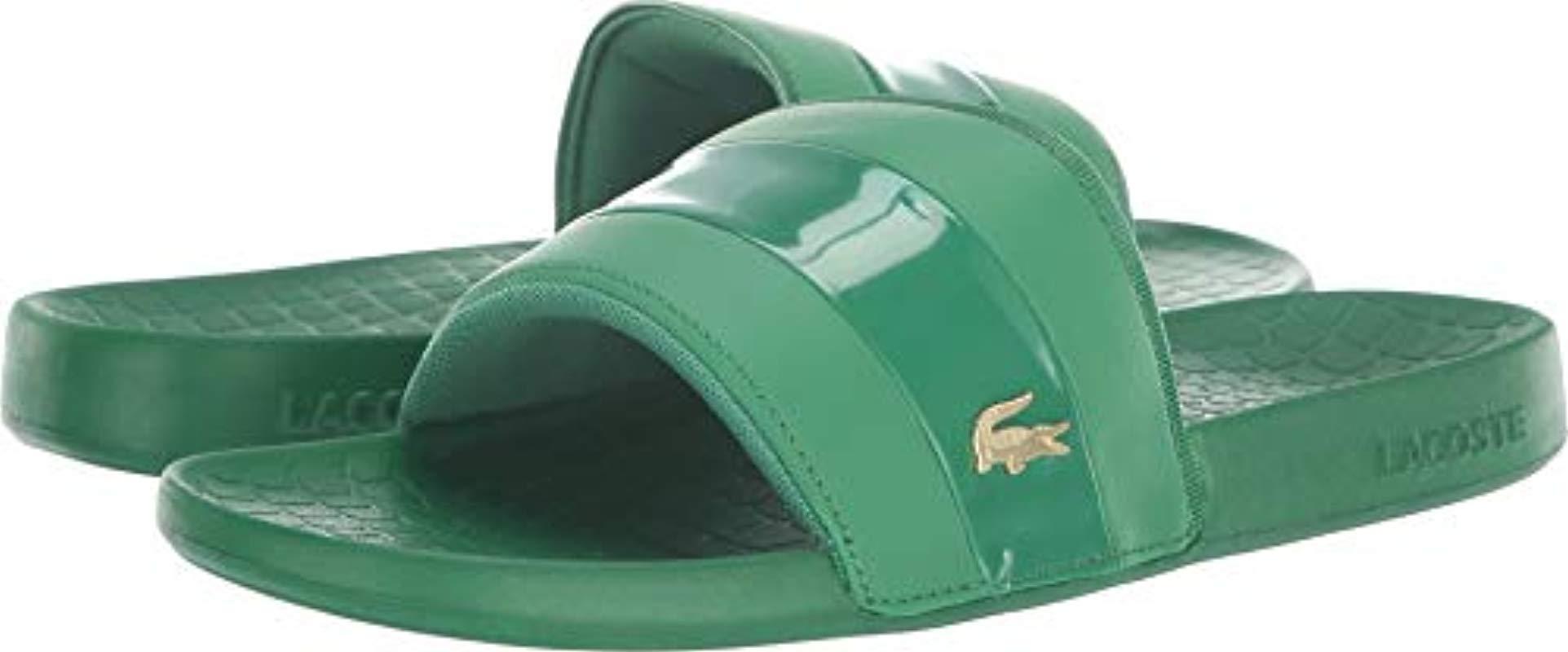lacoste slides green