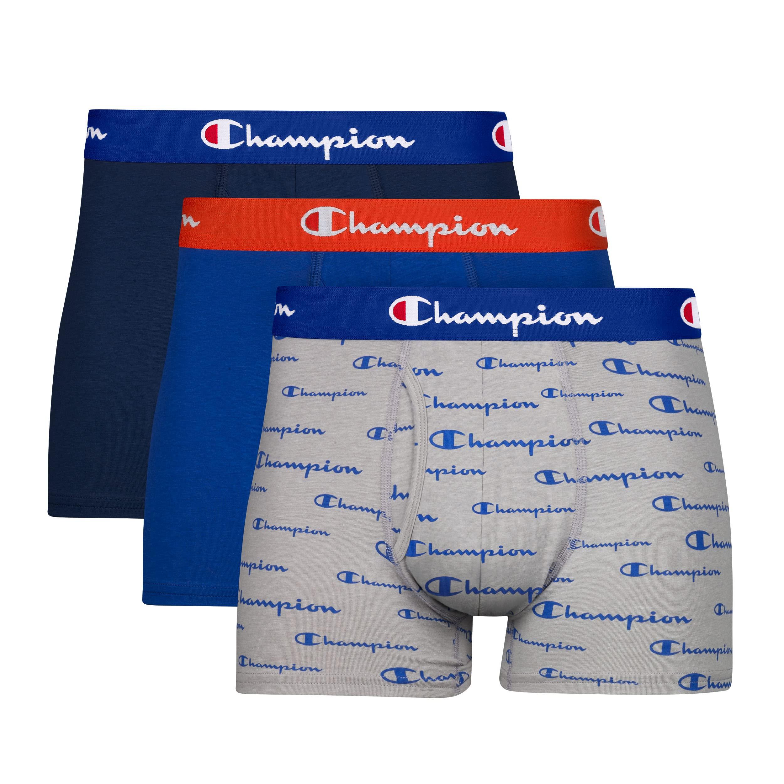Champion Cotton Stretch Boxer Brief in Blue for Men | Lyst
