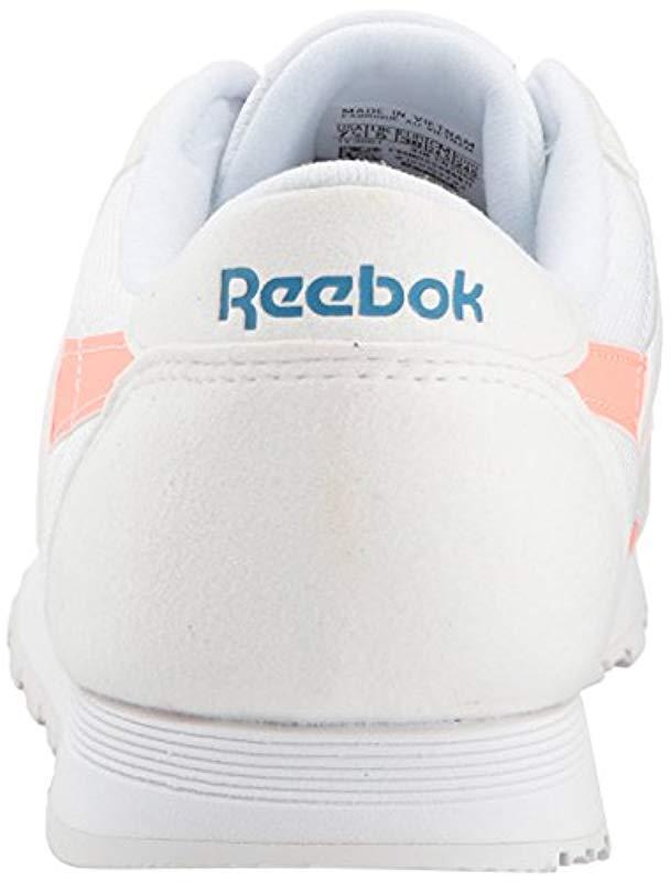 reebok white and pink classics nylon m txt trainers