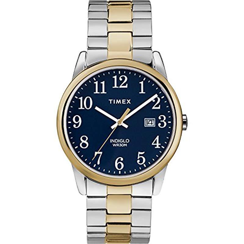 Lyst - Timex Easy Reader Date Expansion Band 38mm Watch in Blue for Men