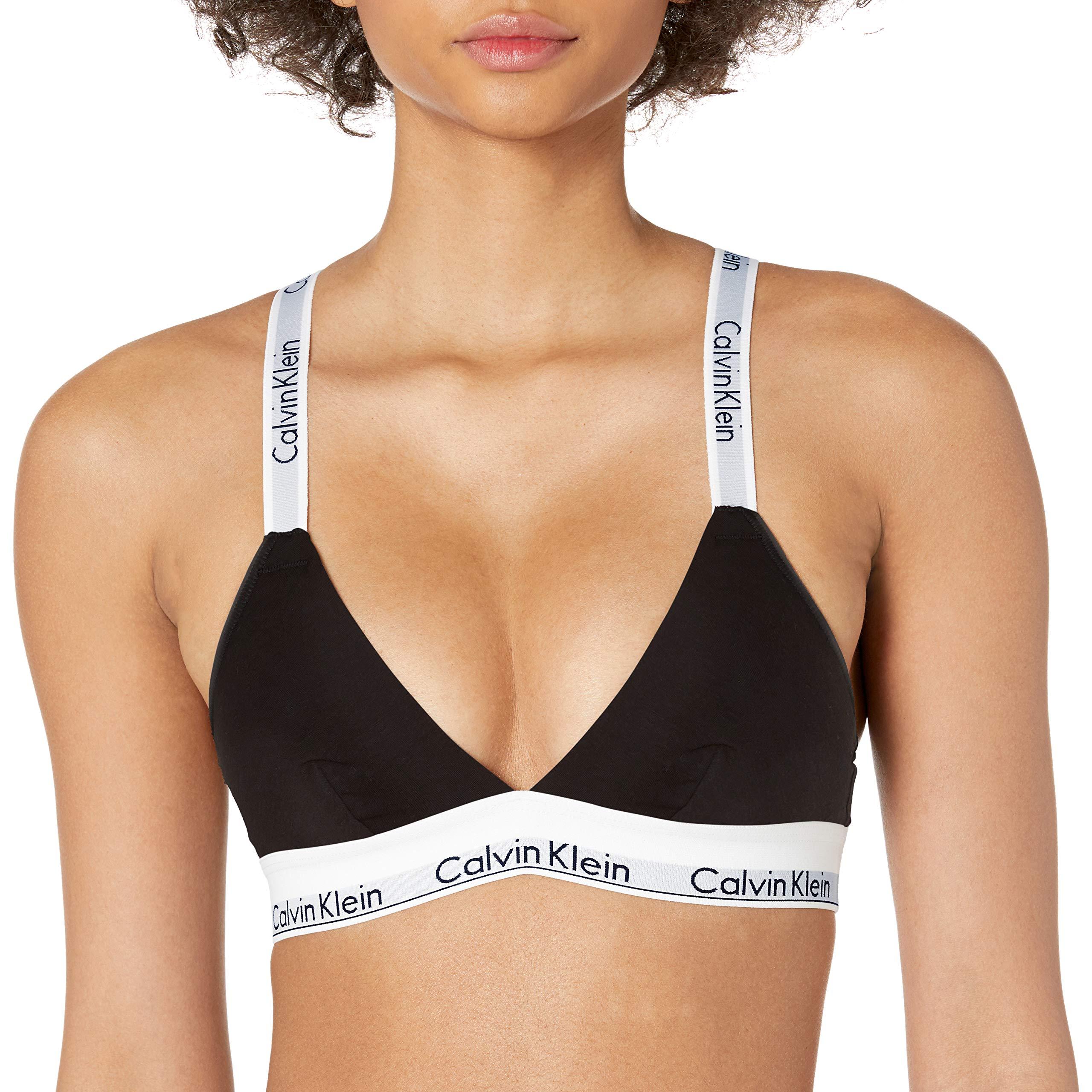 Calvin Klein Modern Cotton Unlined Triangle Crossback Bralette in Black |  Lyst