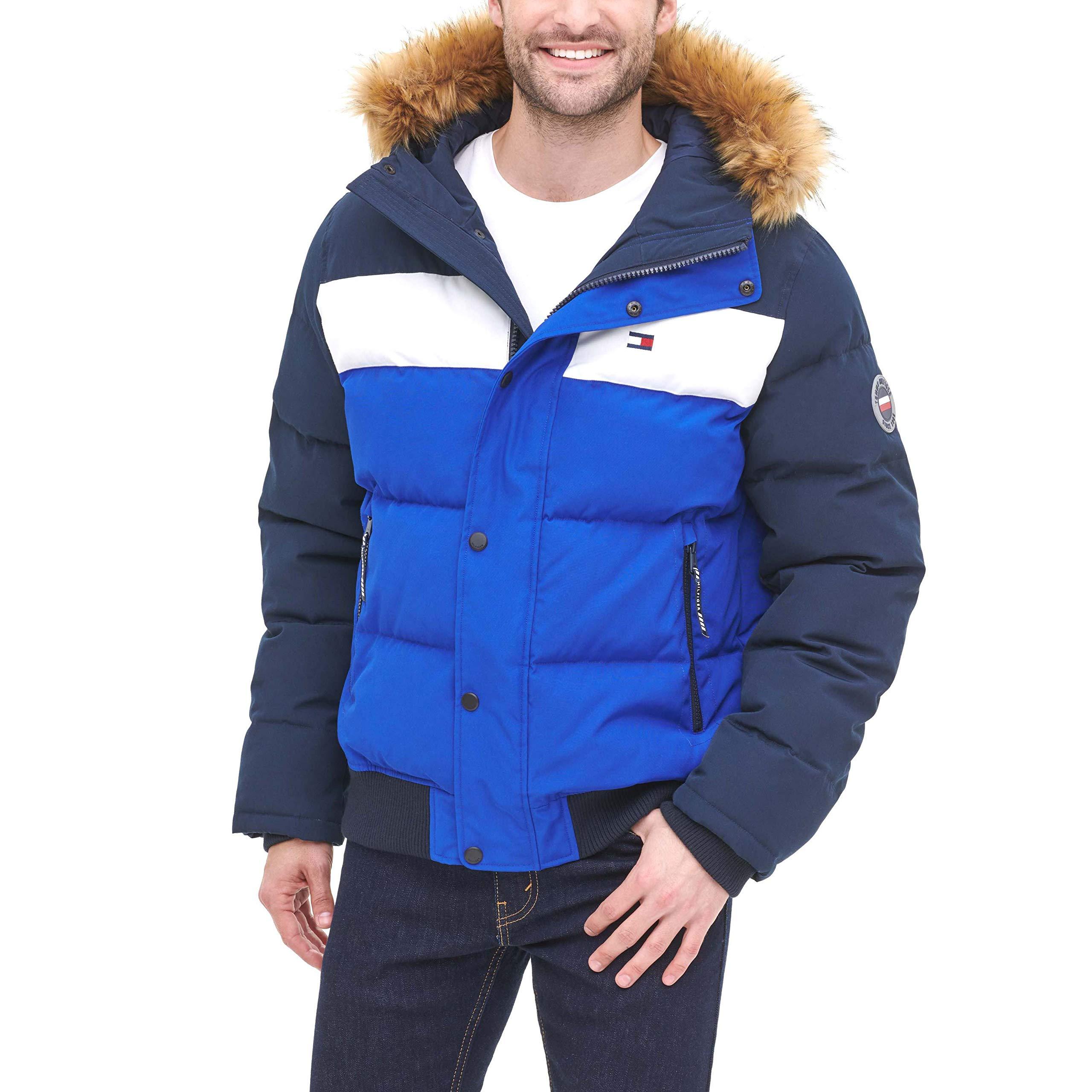 Tommy Hilfiger Rubber Quilted Arctic Cloth Snorkel Bomber Jacket With