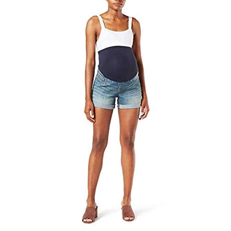 Denim Maternity Mid-rise Shortie Shorts 