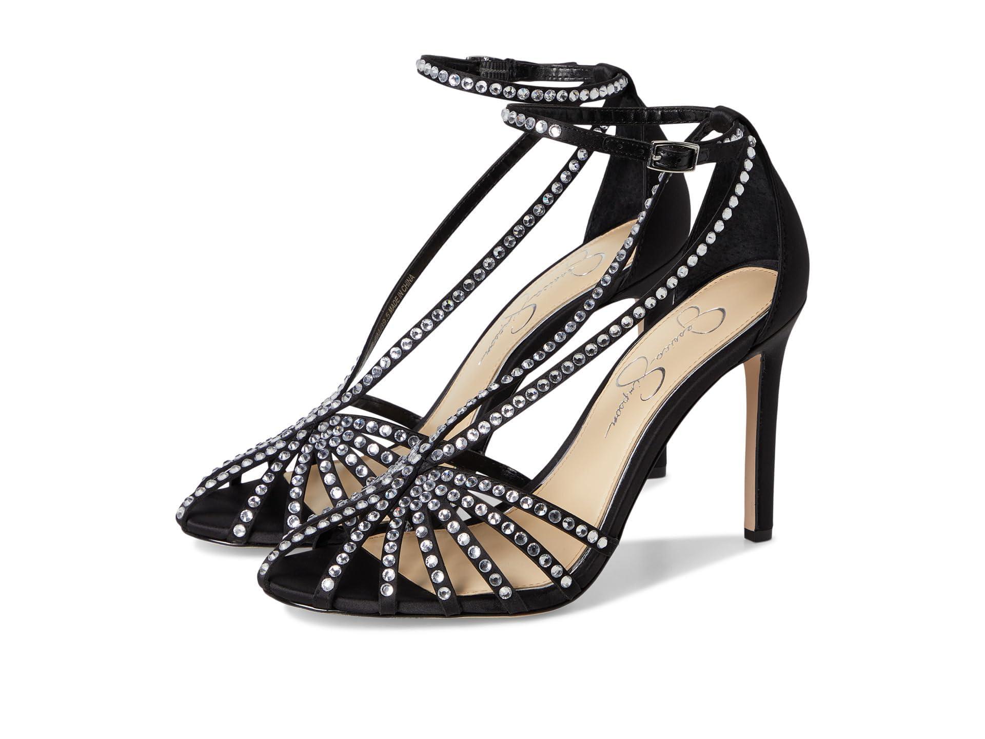 (取寄) ジェシカ シンプソン レディース エンベリッシュ ハイ ヒール サンダル Jessica Simpson women Jittale Embellished High Heel Sandals Black Jessica Simpson Jittale Embellished High Heel Sandals Shoes