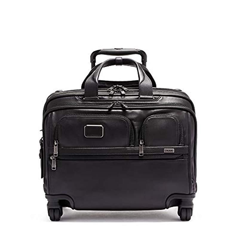 Tumi - Alpha 2 & Alpha 3 Deluxe 4 Wheeled Laptop Case Brief Carry-on  Briefcase - 15 Inch Computer Brief in Black for Men | Lyst