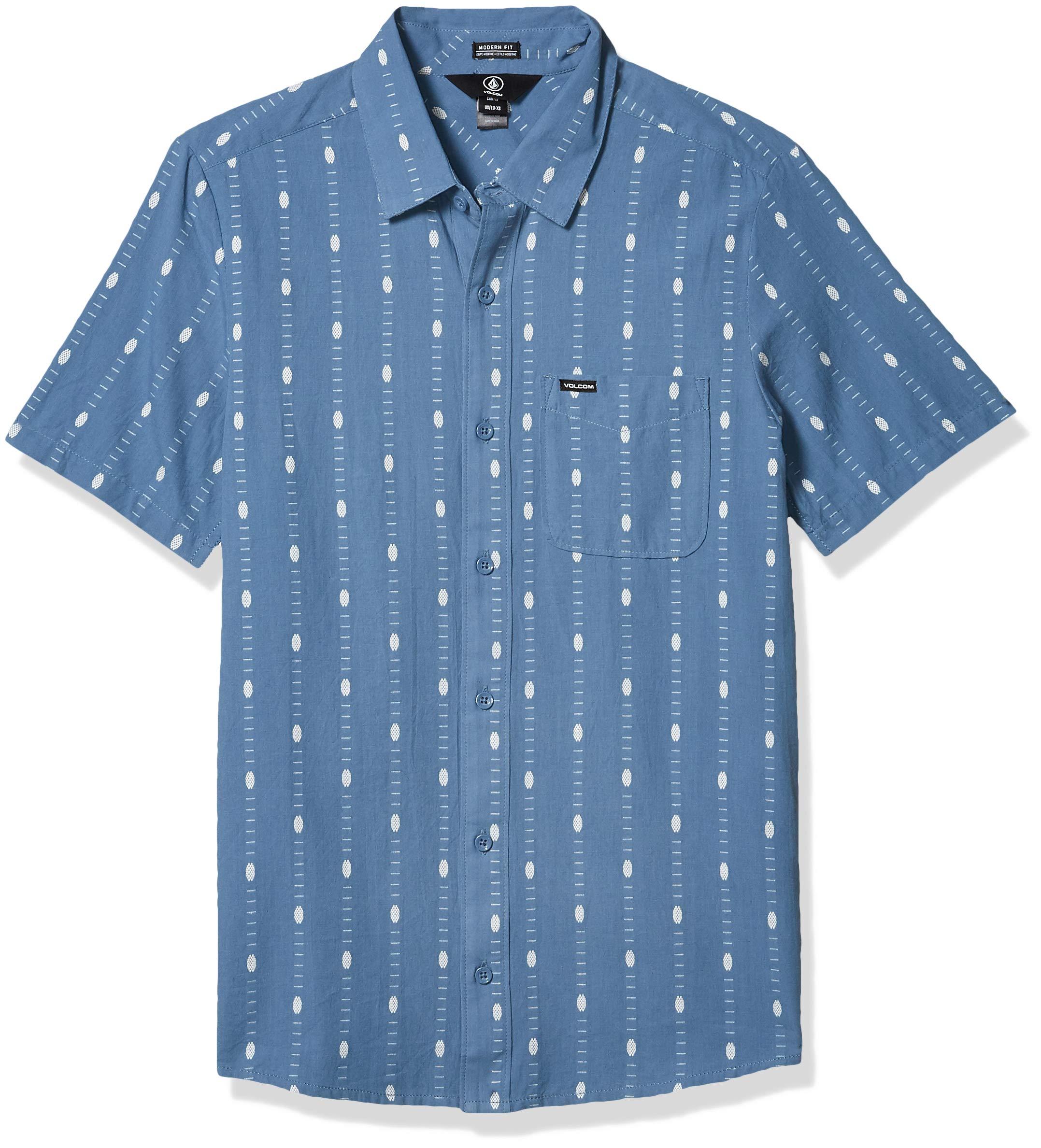 Volcom Short Sleeve Button Down Shirt in Blue Rinse (Blue) for Men - Lyst
