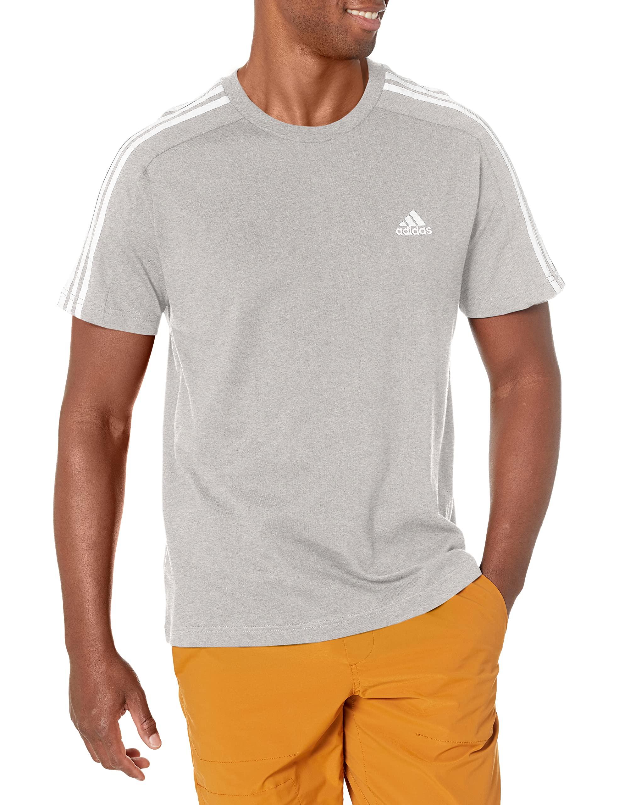 adidas Size Essentials Single Jersey 3-stripes T-shirt in White for Men |  Lyst