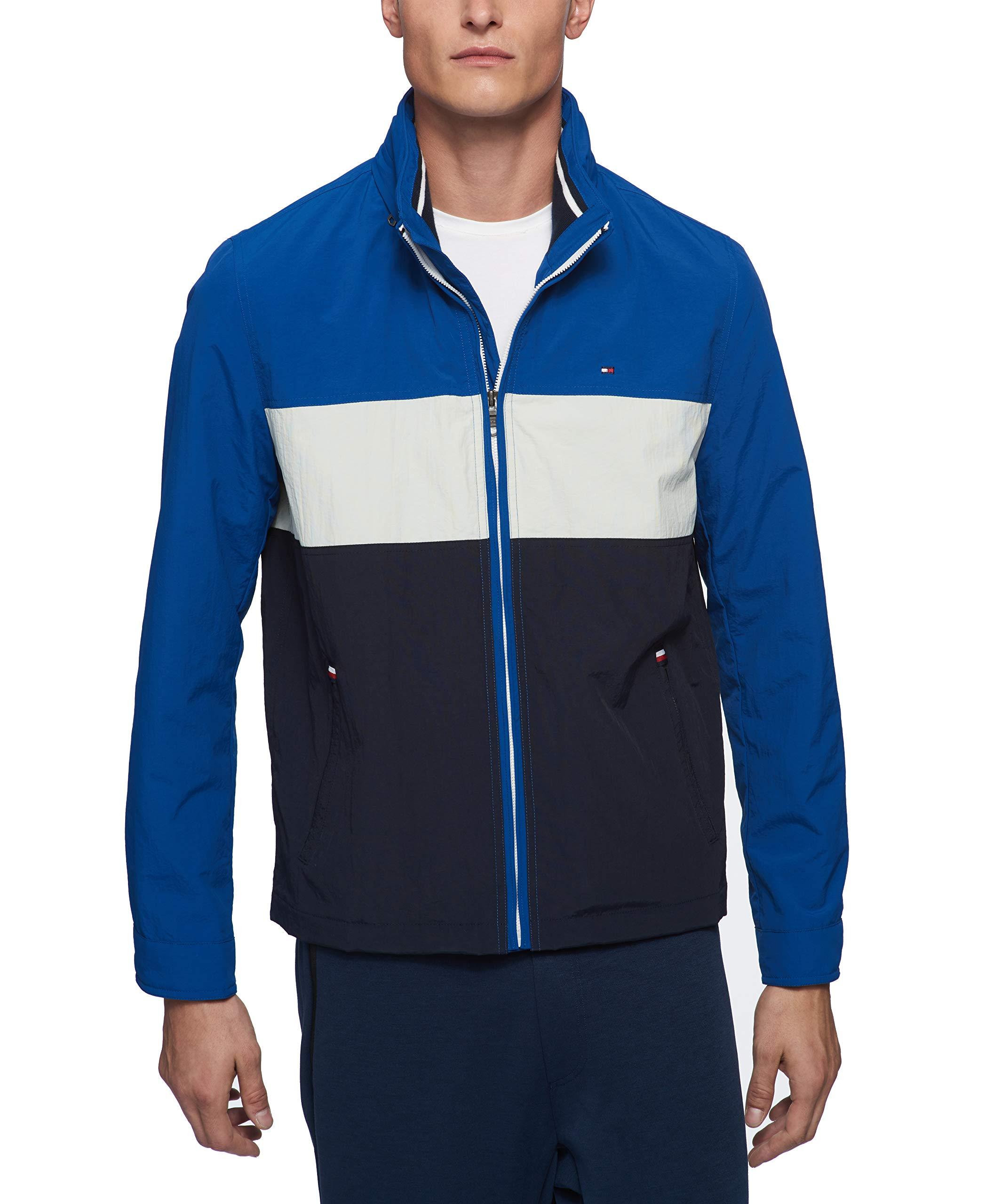 tommy hilfiger men's stand collar lightweight yachting jacket