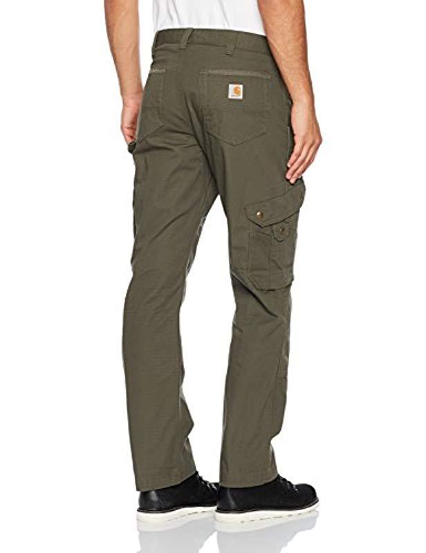 carhartt men's ripstop cargo flannel lined work pant