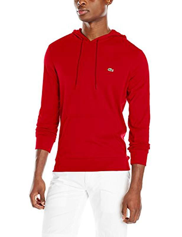 New Lacoste Brand Men/'s TH1485 Navy Pullover Jersey Hoodie Sweater T Shirt