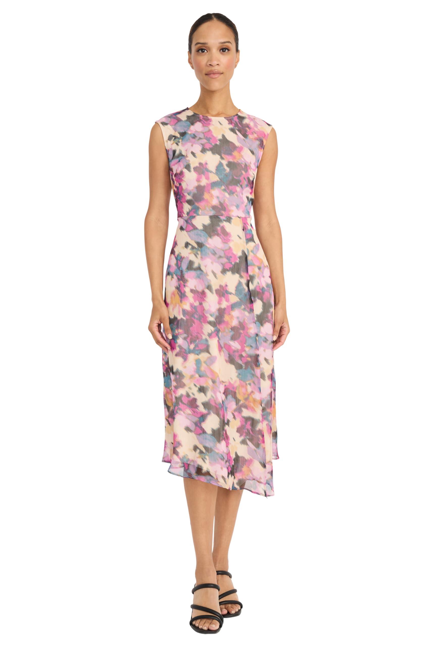 maggy london asymmetric neck sheath midi dress Noelia Midi A-Line Dress main image 1