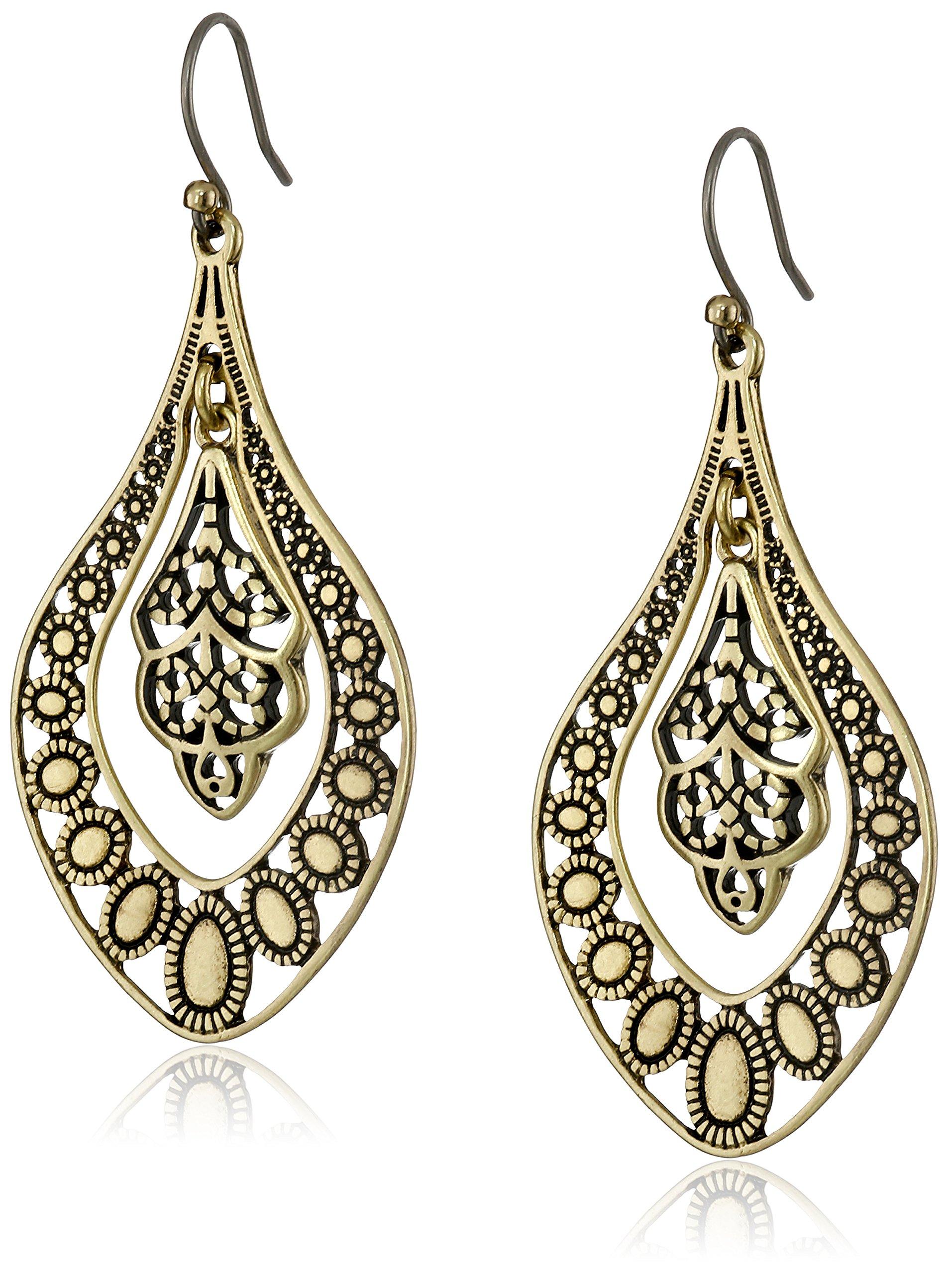 Lucky Brand Gold Filigree Oblong Earrings in Metallic - Save 41% - Lyst