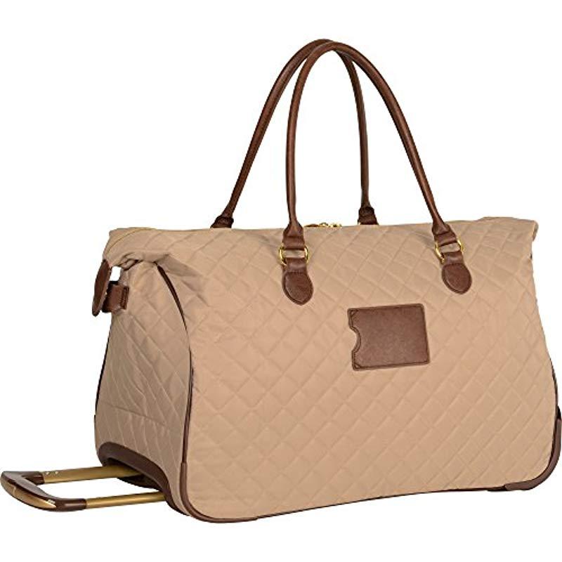 Anne Klein Wheeled Duffle Bag in Brown Lyst
