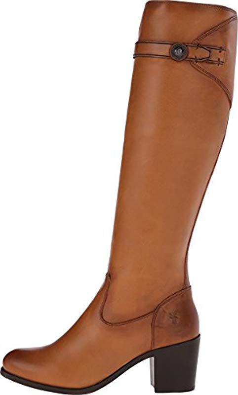 Frye Malorie Button Tall in Tan (Brown 