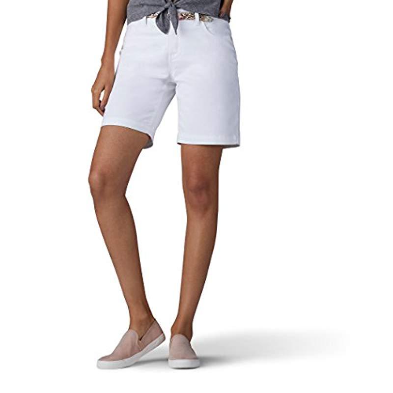 LEE Womens Petite Midrise Total Freedom Bradbury Belted Walkshort