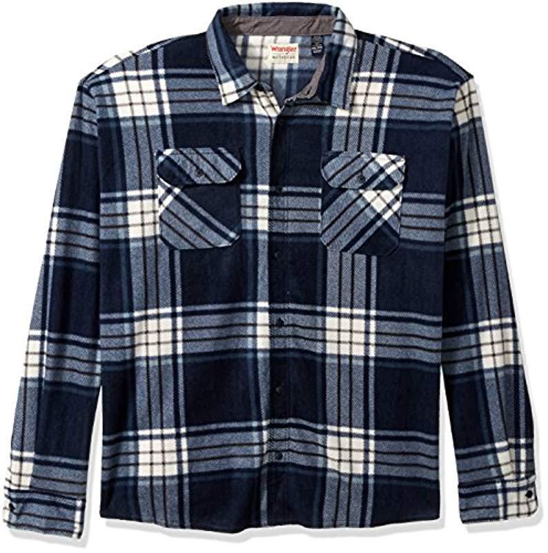 wrangler plaid fleece shirt