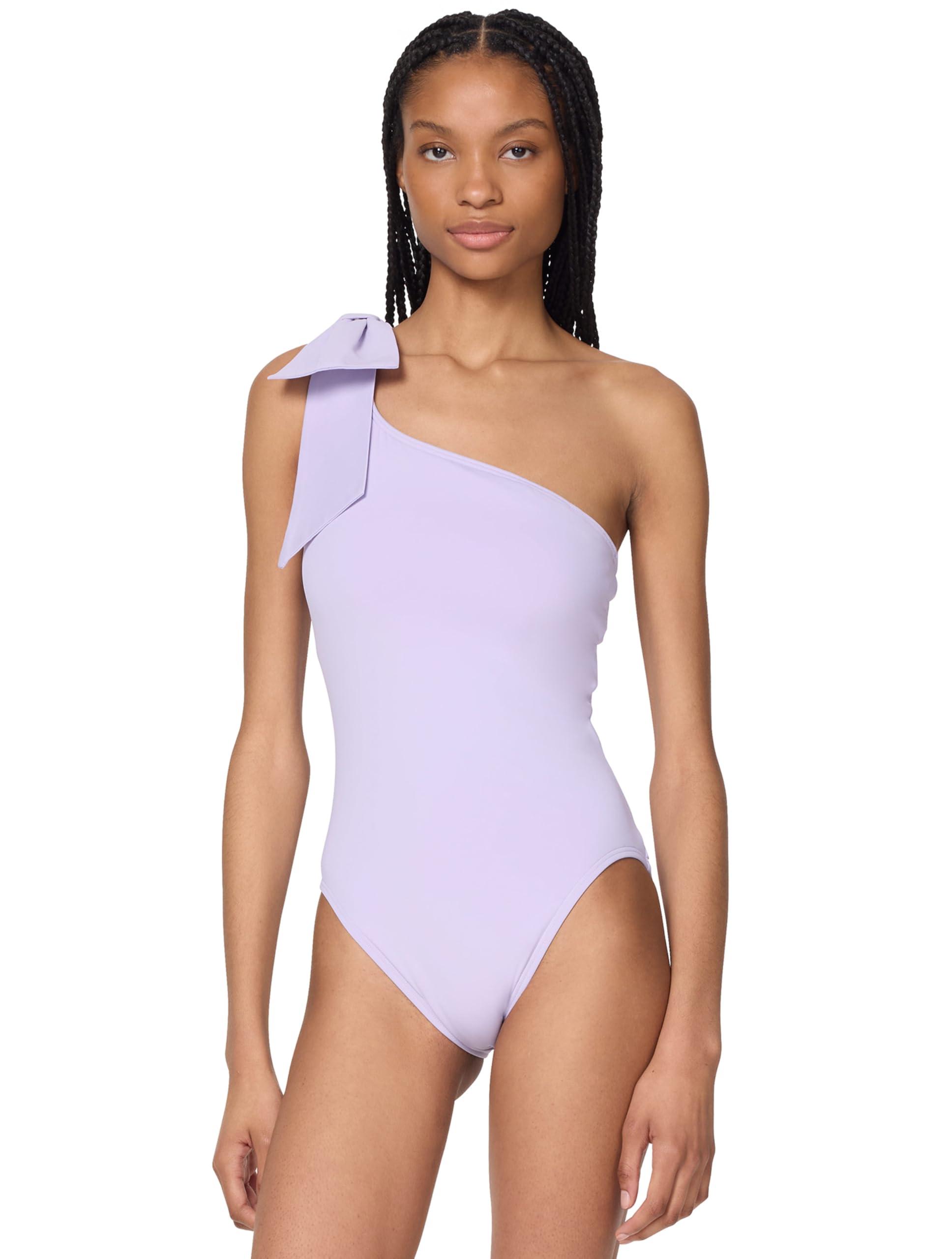 Kate spadeスイムウエア値下げ New! KATE SPADE ~Size L~ Polka Dot V-Neck One-Piece Purple