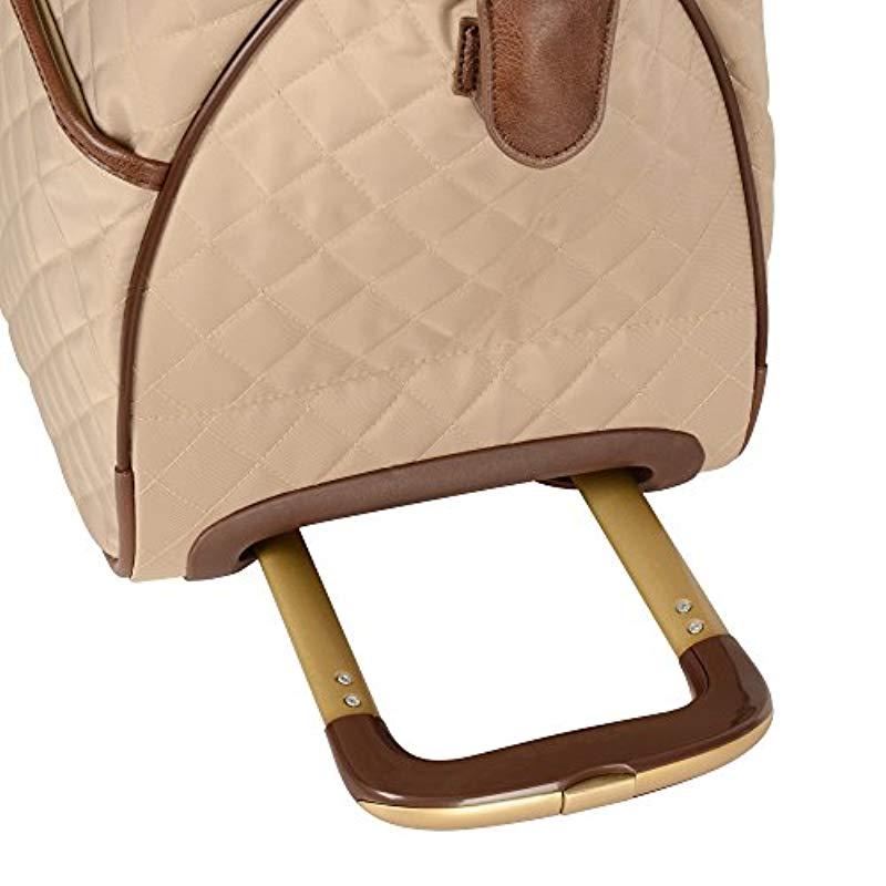 Anne Klein Wheeled Duffle Bag in Brown Lyst
