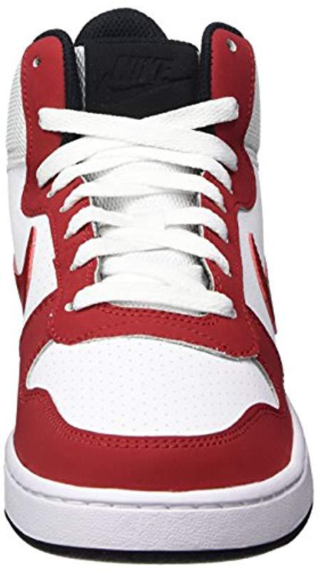 Nike Leather Court Borough Mid Basketball Shoes in Red for Men | Lyst