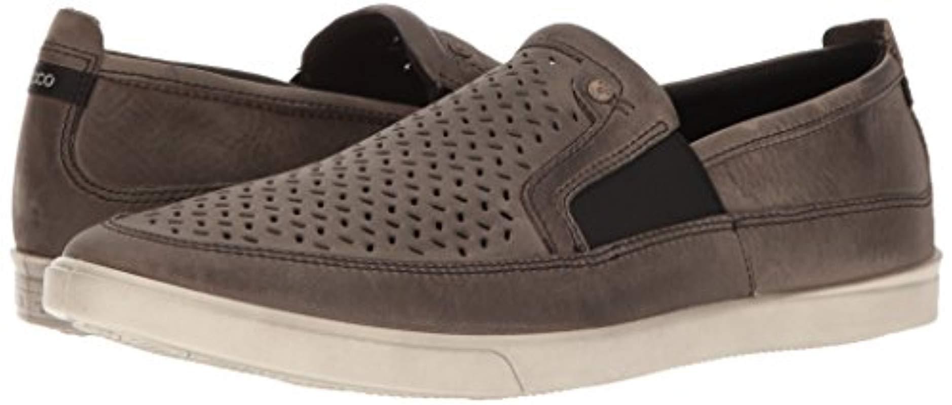Ecco Leather Collin Perforated Slip On 