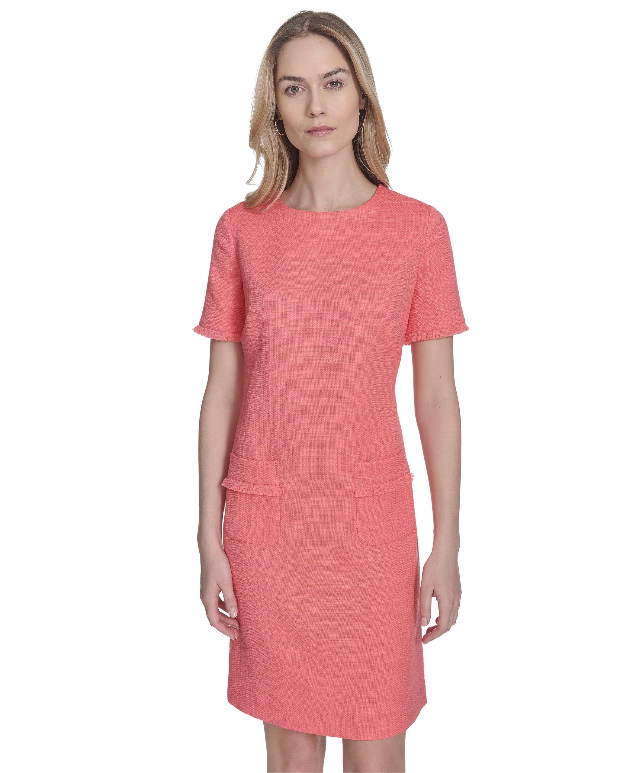 HOT Tommy Hilfiger Coral Shift Dress Pink Tommy Hilfiger Dresses