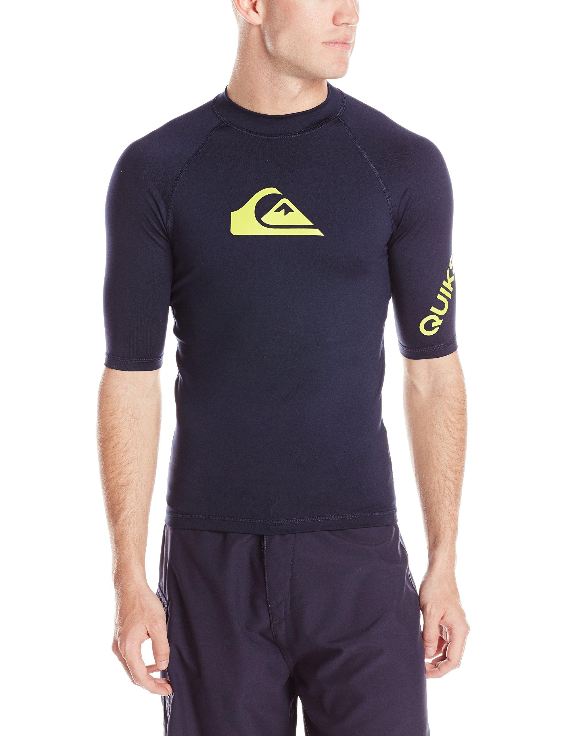 Quiksilver Synthetic All Time Short Sleeve Rashguard Swim Shirt Upf 50 ...