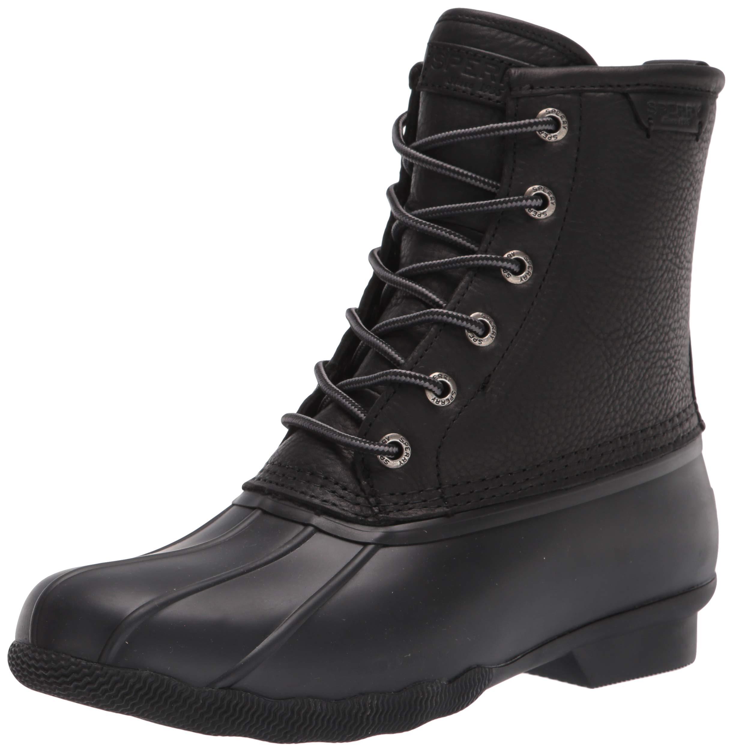 Sperry Top-Sider Rubber Mens Saltwater Duck Rain Boot in Black/Black