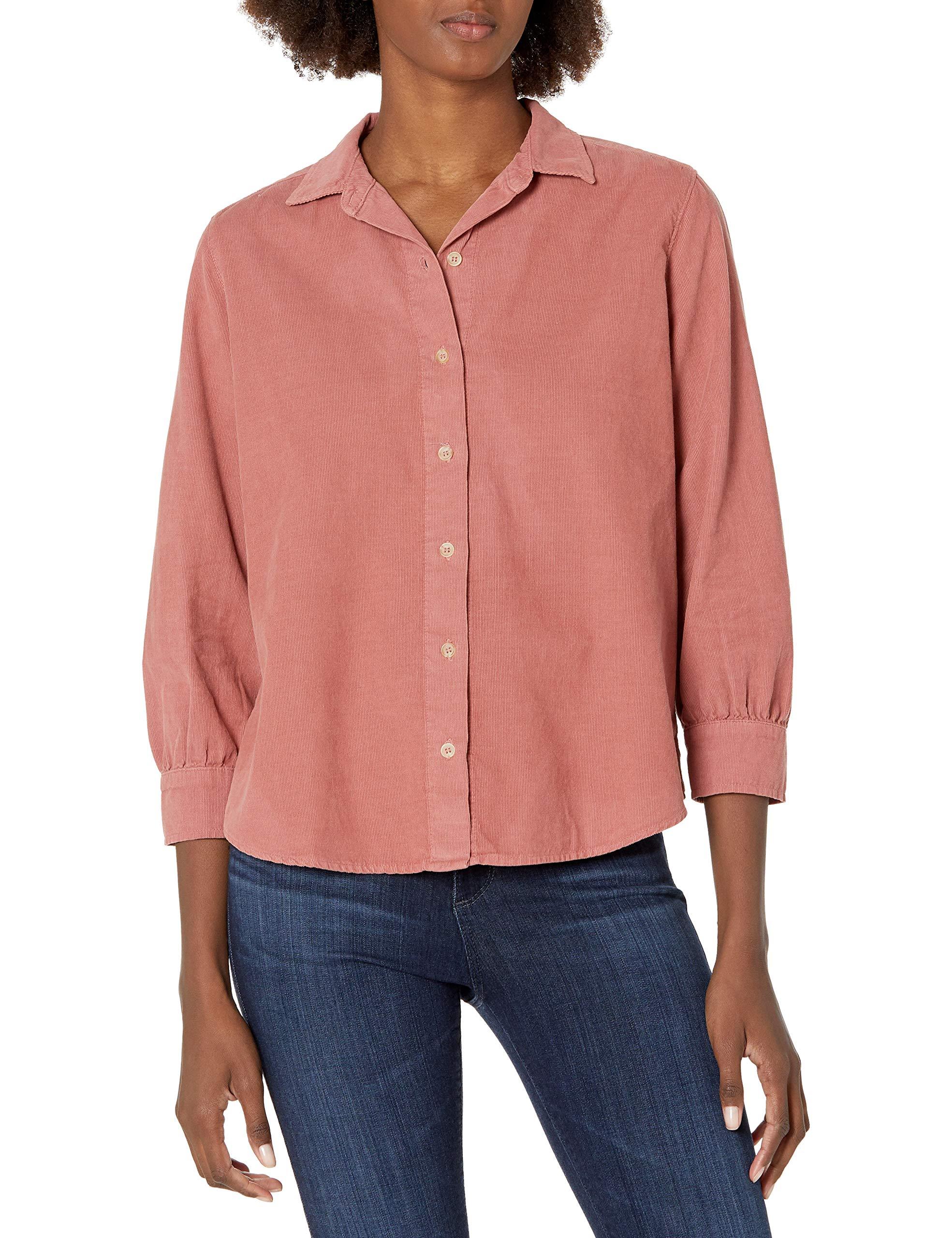 Velvet By Graham Spencer Suki Corduroy Button Down Shirt In Pink Lyst