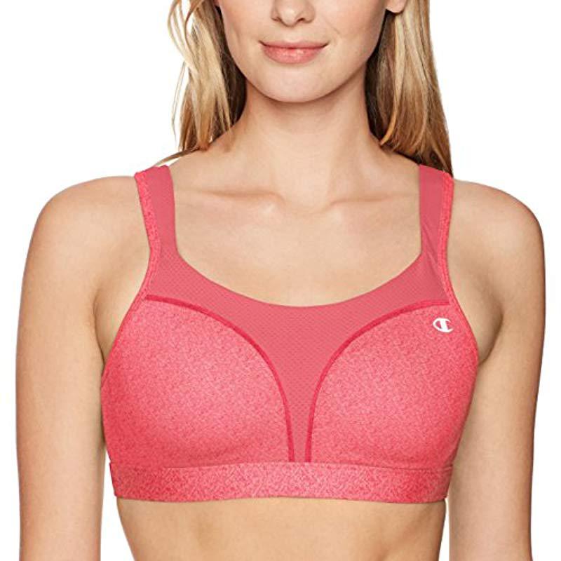 Champion Spot Comfort Full Support Sport Bra In Pink Lyst