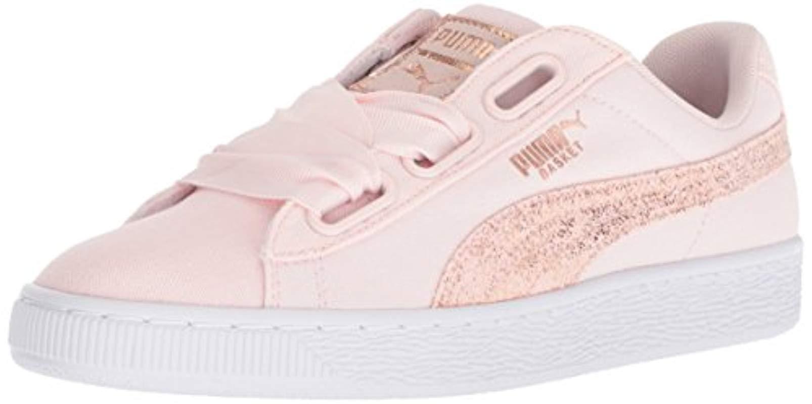 puma basket heart rose gold
