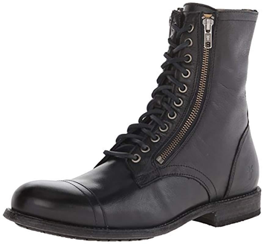 Frye Tyler Double Zip Combat Boot in Black for Men Lyst