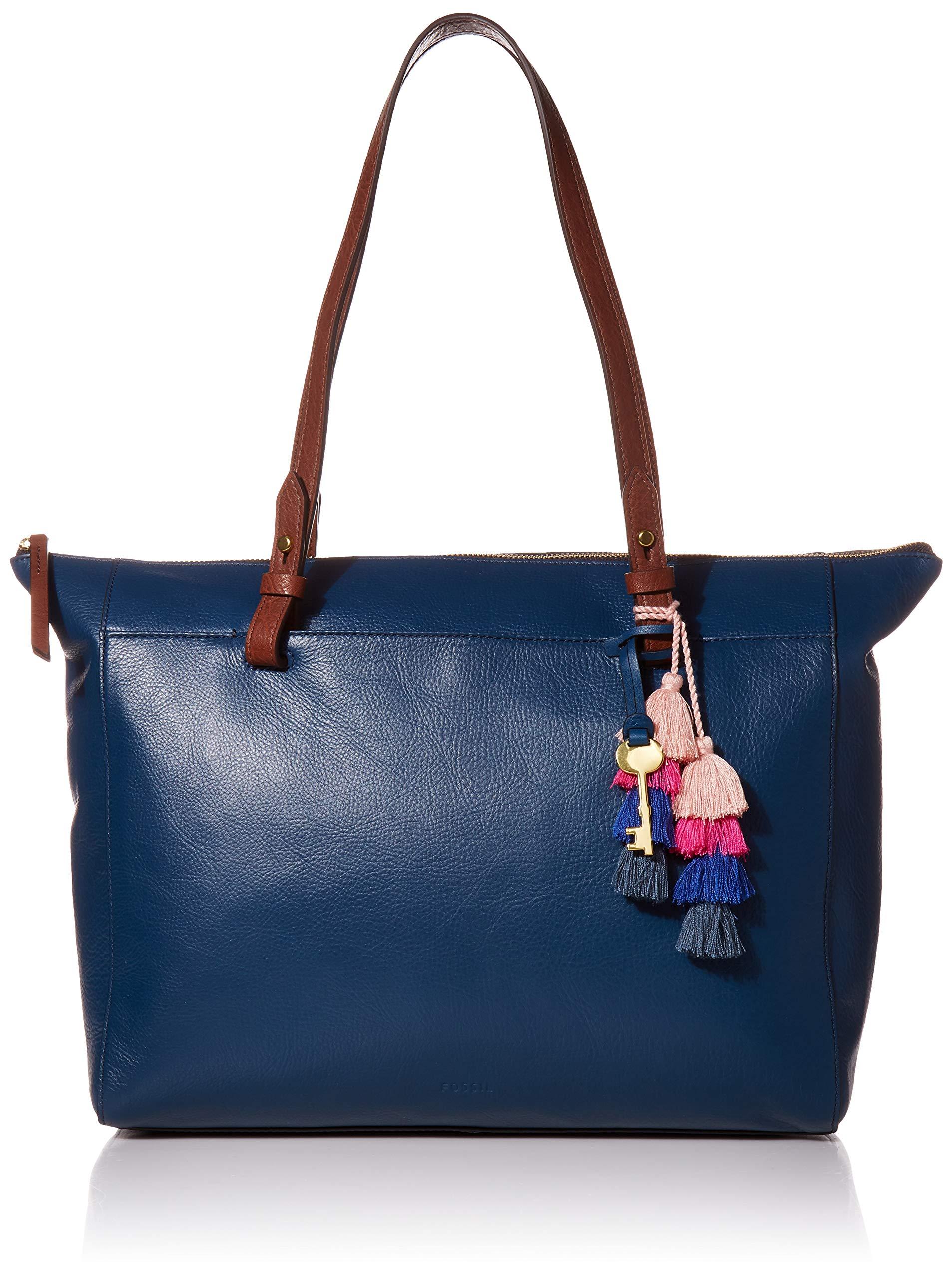 fossil blue tote