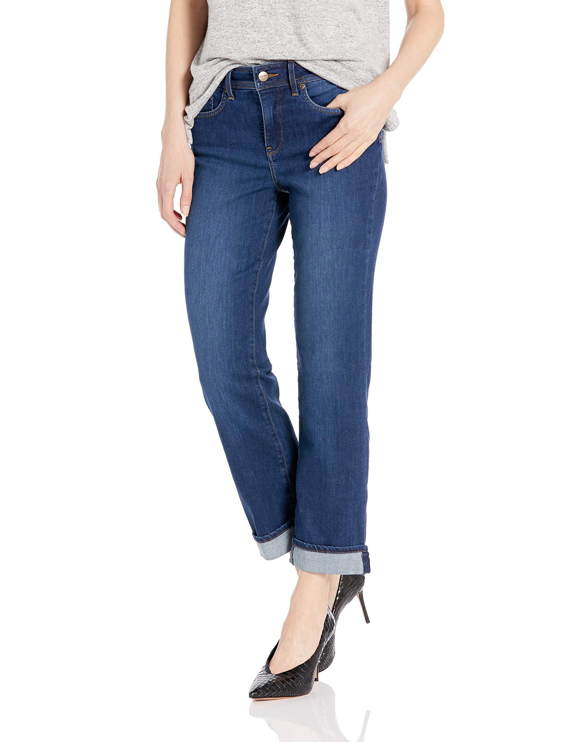 NYDJ Denim Marilyn Straight Ankle Jean With Cuff in Cooper (Blue) - Lyst