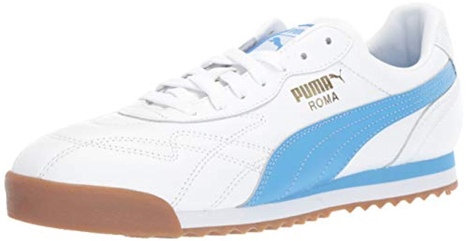 puma roma blue and white