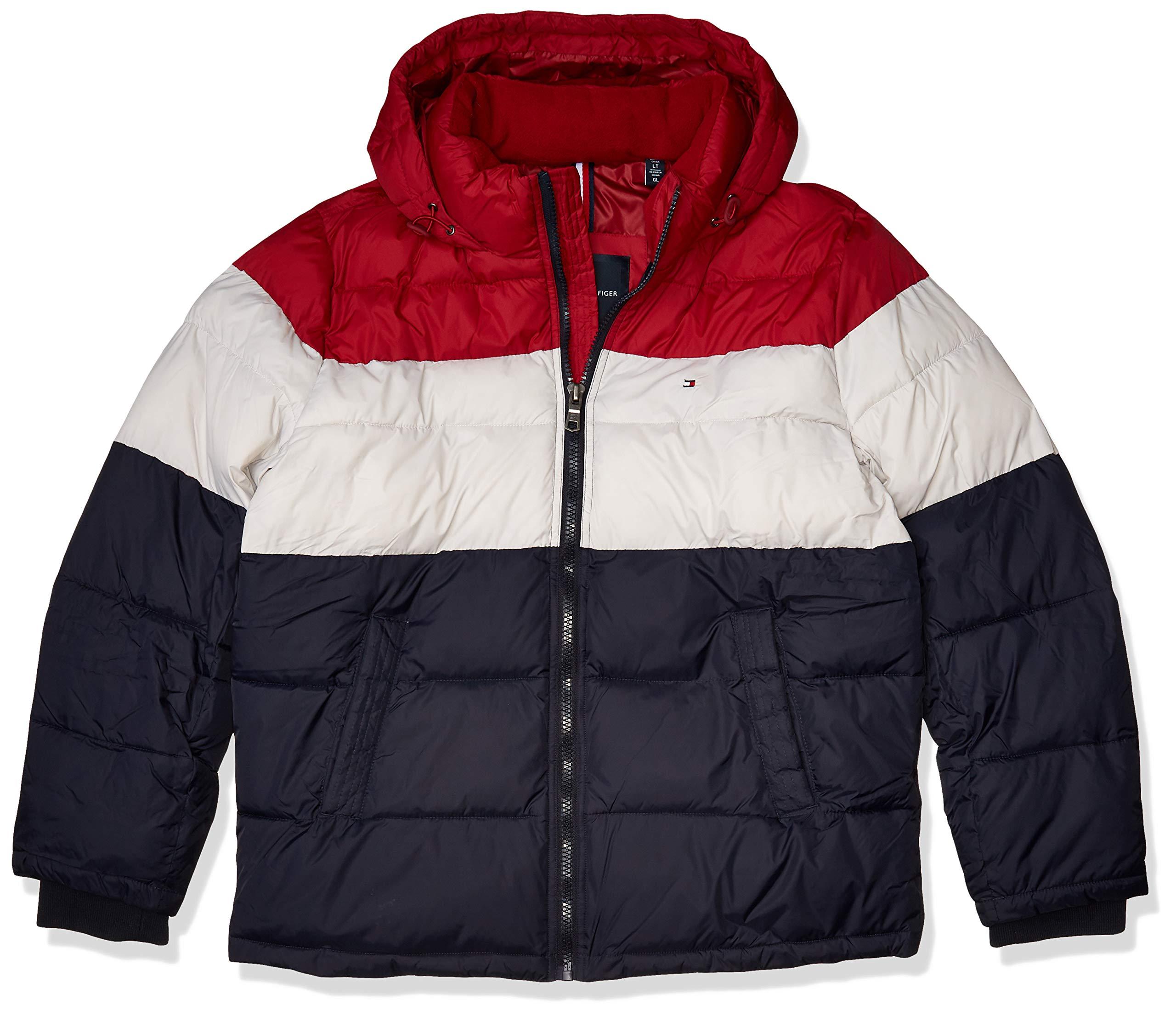 Tommy Hilfiger Synthetic Men's Classic Hooded Puffer Jacket in Red/Ice ...