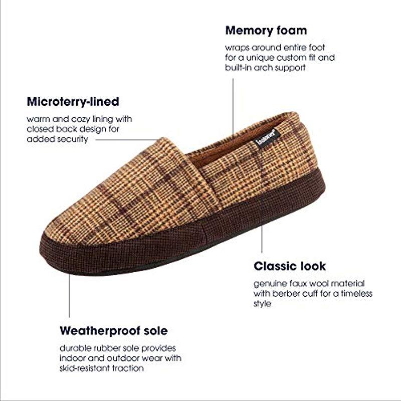 isotoner men's slippers memory foam